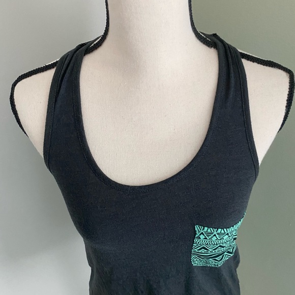 ❤️3x$20 Empyre Celia Black & Mint Tribal Tank Top - Picture 5 of 10